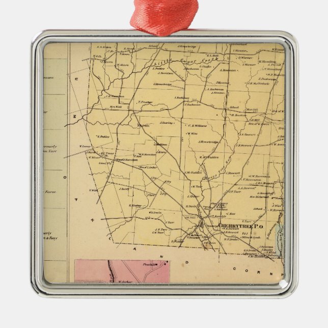 Cherrytree Township Metal Tree Decoration (Front)