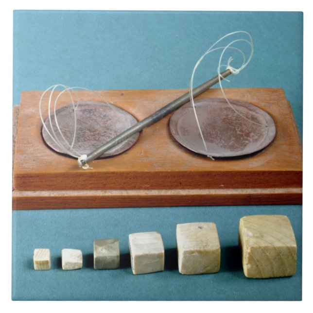 Chert weights and copper balance, Mohenjodaro, 230 Ceramic Tile (Front)