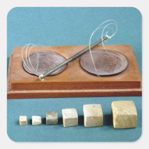 Chert weights and copper balance, Mohenjodaro, 230 Square Sticker