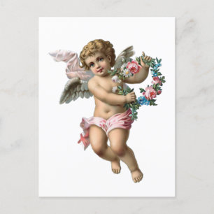 Cherub Angel Christmas Vintage Postcard