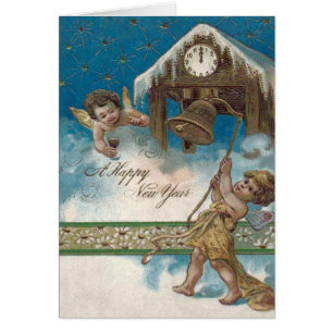 Cherub Angel Clock Midnight Daisy Stars