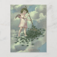 Cherub Angel Four Leaf Clover Rake