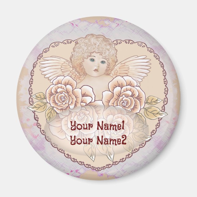 Cherub Angel Heart Magnet (Front)