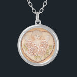 Cherub Angel Heart Silver Plated Necklace<br><div class="desc">Cherub Angel Heart Necklace,  apparel,  t-shirts,  gifts by ArtMuvz Illustration. TO PERSONALIZE  add your name or add text instead.  Customise this Angel Necklace to make it uniquely yours or to give as a personalised gift</div>