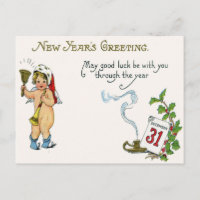 Cherub Angel Holly Calendar Bell Horn