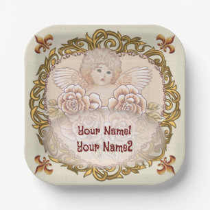 Cherub  Angel wedding paper plates