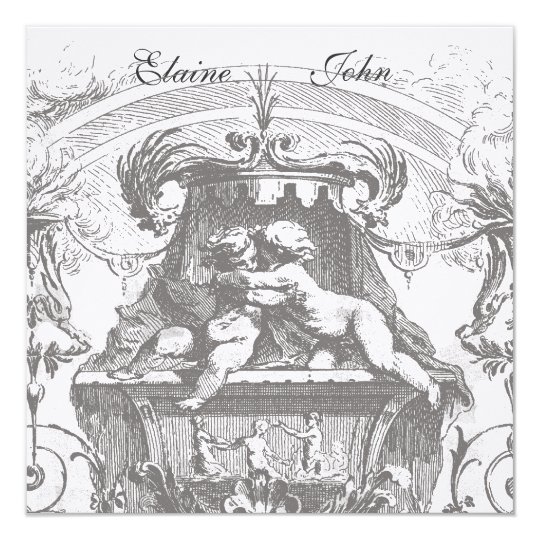 Cherub Angels French Architecture Invitation