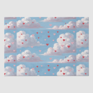 Cherub & cupids love aftermath. Hearts in the sky Tissue Paper