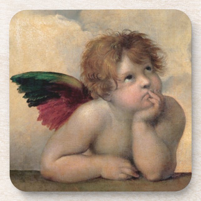 Cherub from Sistine Madonna by Raphael Coaster (Front)