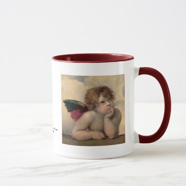 Cherub from Sistine Madonna by Raphael Mug (Right)