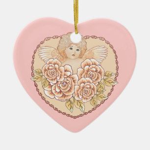 Cherub Heart Angel Ornament