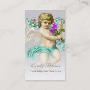Cherub with Aqua Sash on Any Colour Business Card