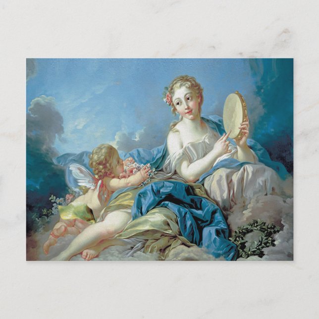 Cherub with flowers postcard (Front)