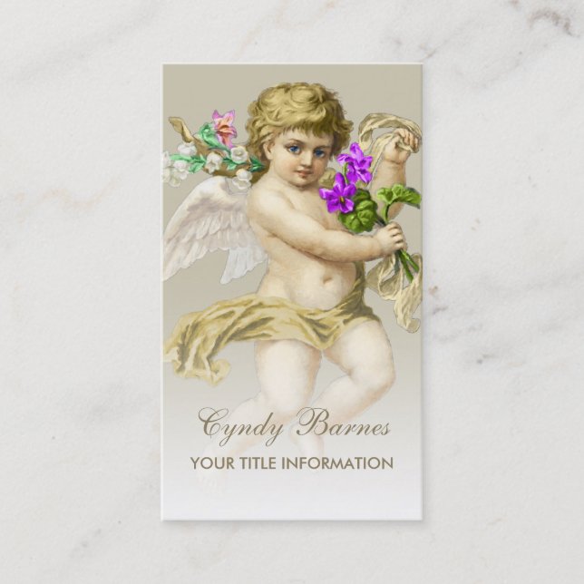 Cherub with Gold Sash on Any Colour Business Card (Front)