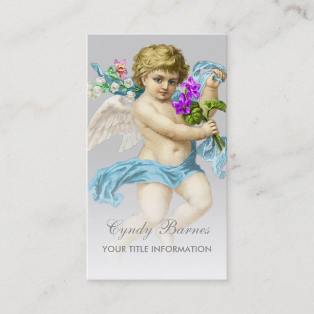 Cherub with Turquoise Sash Any Colour Business Car Card (Front)