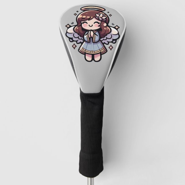 Cherubic Anime Angel - angelic, kawaii,  Golf Head Cover (Front)