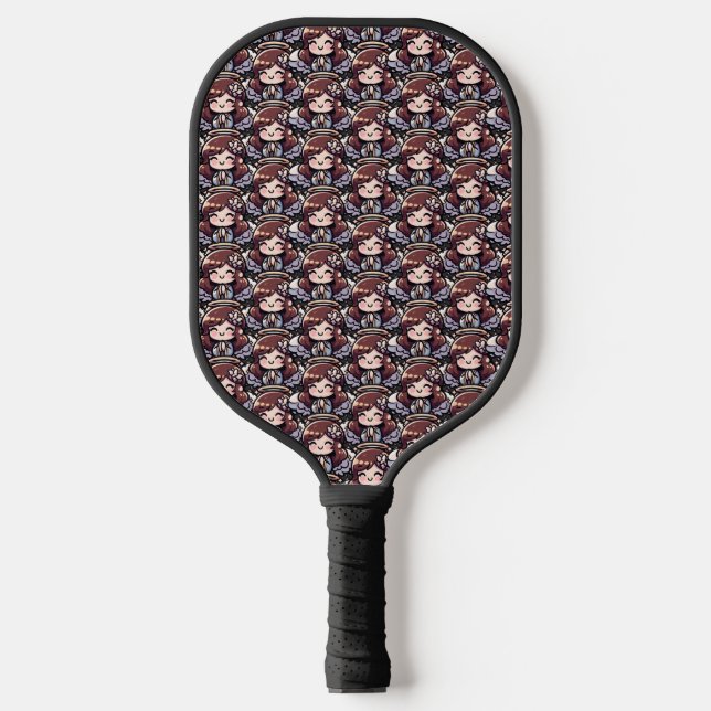 Cherubic Anime Angel - angelic, kawaii,  Pickleball Paddle (Front)