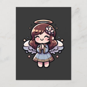 Cherubic Anime Angel - angelic, kawaii, Postcard