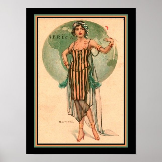Cherubini, Art Deco "Traveling Girl" Poster (Front)