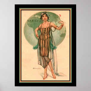 Cherubini, Art Deco "Travelling Girl" Poster