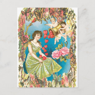 Cherubs and Hearts Postcard