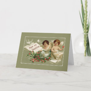 Cherubs and Roses Valentine Holiday Card