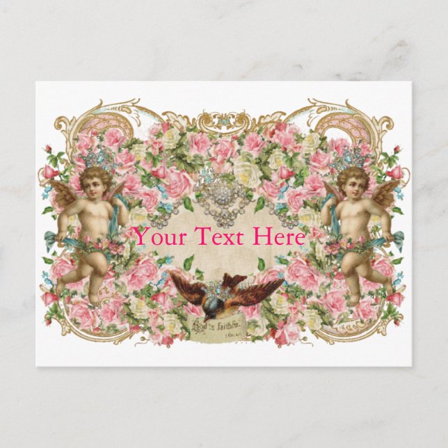 Cherubs & Bird Postcard (Front)