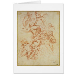 Cherubs, early 17th century (red chalk on paper)