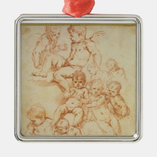 Cherubs, early 17th century (red chalk on paper) metal tree decoration