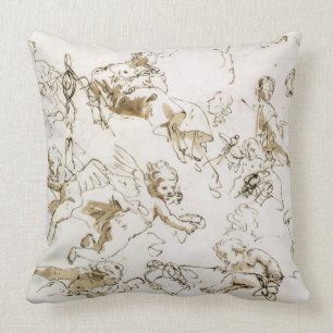 Cherubs, early 18th century (pen and ink and wash cushion
