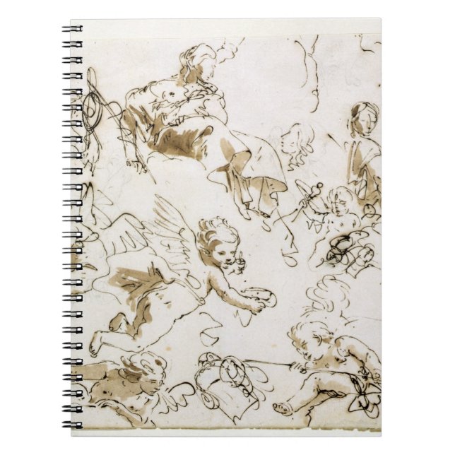 Cherubs, early 18th century (pen and ink and wash notebook (Front)