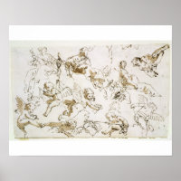 Cherubs, early 18th century (pen and ink and wash