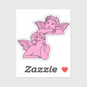 Cherubs line art inspired by Italian artist Raphae