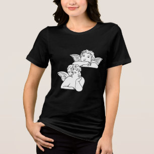 Cherubs line art inspired by Italian artist Raphae Tri-Blend Shirt