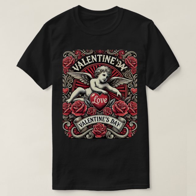 "Cherub's Love Valentine's Day T-Shirt" T-Shirt (Design Front)