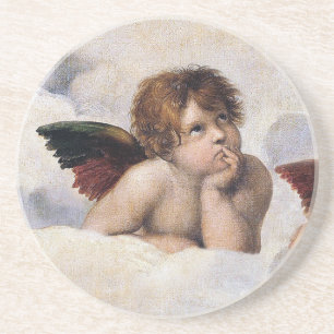 Cherubs, winged Angels painting by Raffael  Coaster
