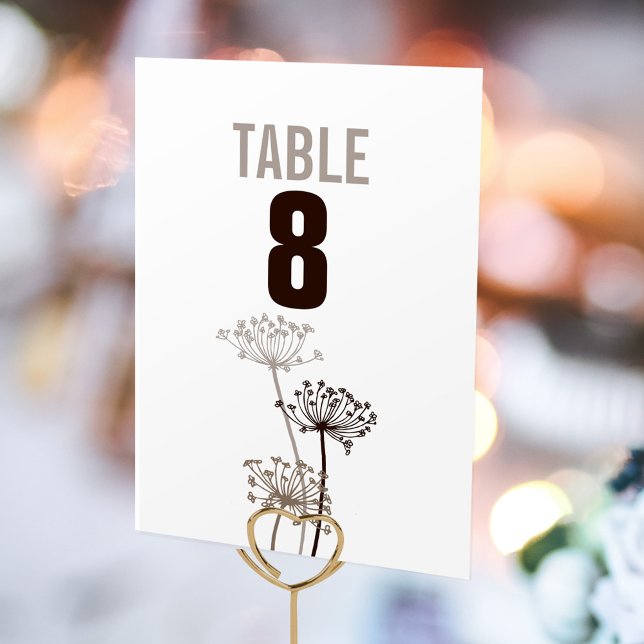 Chervil graphic flower wedding table numbers (Creator Uploaded)