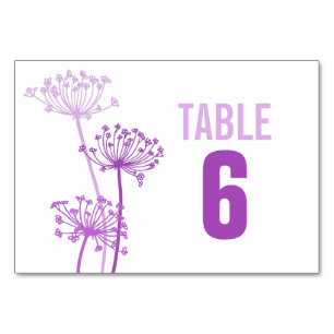 Chervil graphic flower wedding table numbers