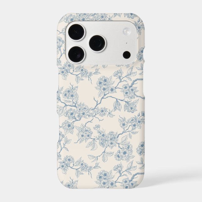 Chery blossom branches in blue and off white (Back)