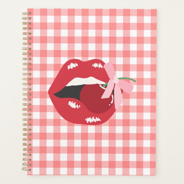Chery Red Lips Coquette Aesthetic Planner (Front)