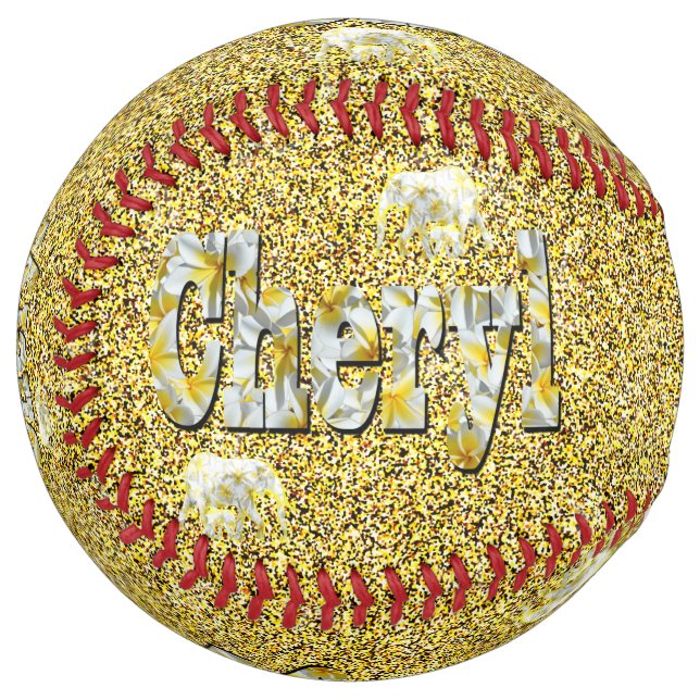 Cheryl, Name On Gold With Frangipani Elephants,  Softball (Front Left)