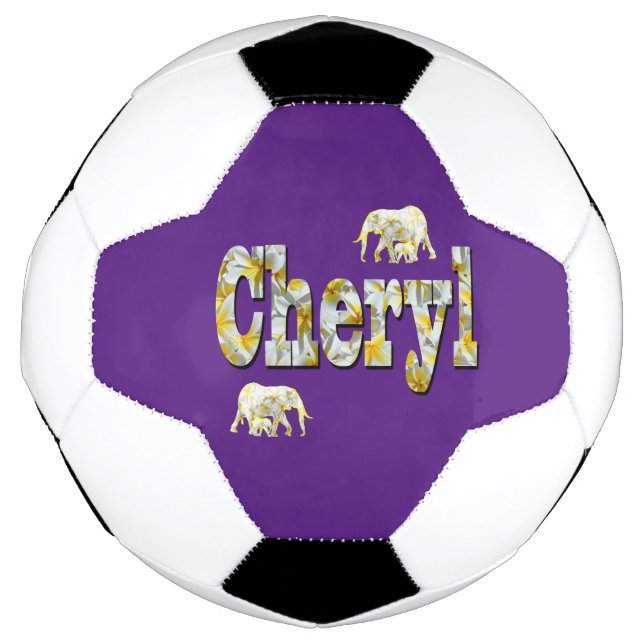 Cheryl Name With Elephants, Soccerball (Front)