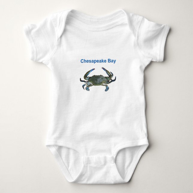 Chesapeake Bay Blue Crab Baby Bodysuit (Front)