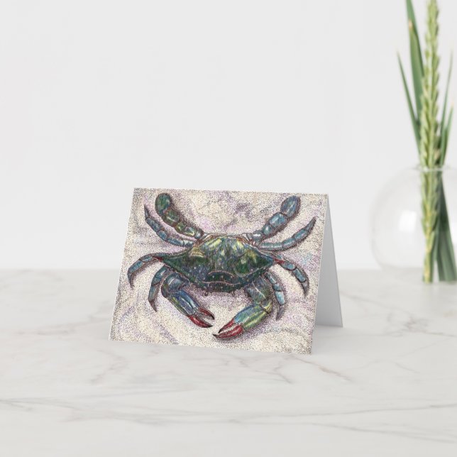 Chesapeake Bay Blue Crab Blank Note Card (Front)