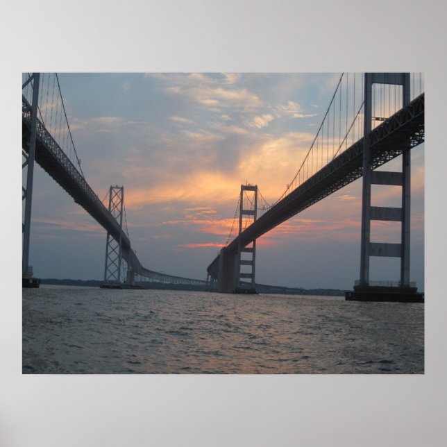 Chesapeake Bay Bridge sunset poster (Front)