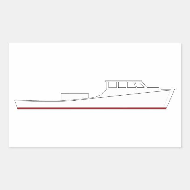 Chesapeake Bay deadrise boat (full cabin) Rectangular Sticker (Front)