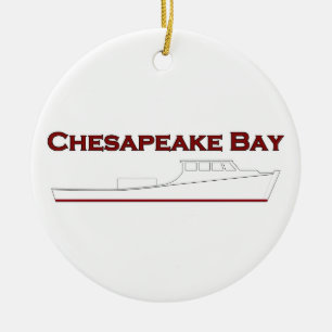 Chesapeake Bay Deadrise Workboat Ceramic Tree Decoration