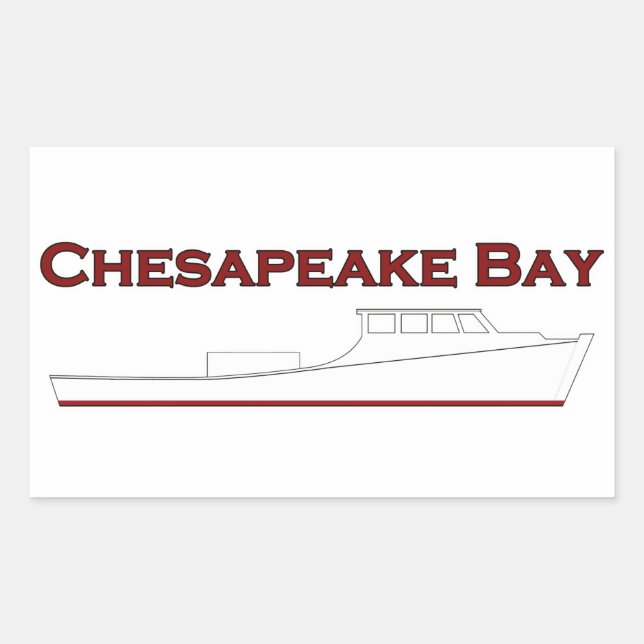 Chesapeake Bay Deadrise Workboat Rectangular Sticker (Front)