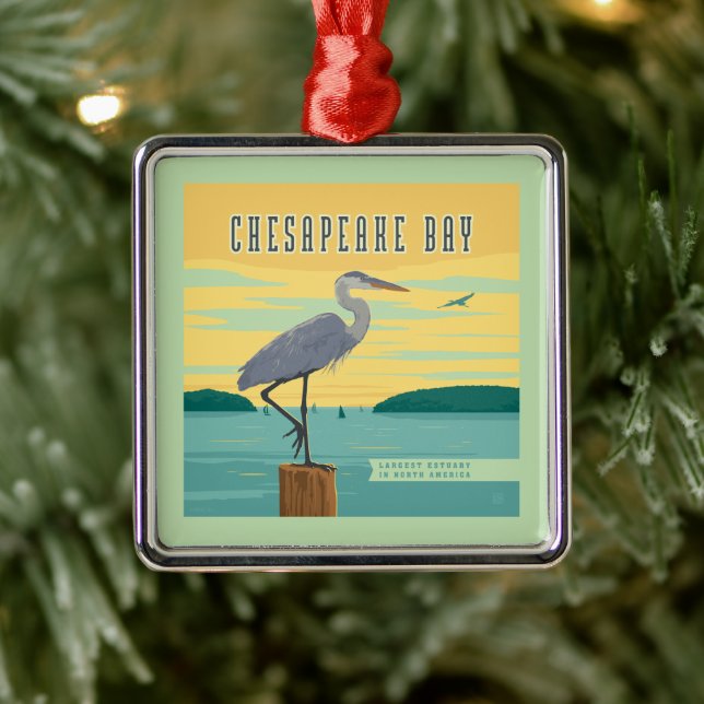 Chesapeake Bay Largest Estuary In North America Metal Ornament (Tree)