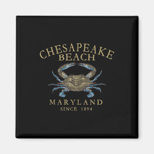 Chesapeake Bay Maryland Blue Crab Vintage Arched T Magnet